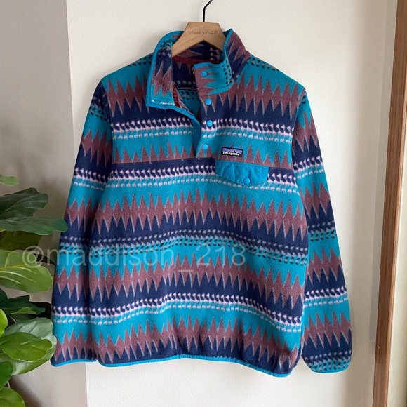 Patagonia Synchilla Snap-T Fleece Pullover Large Laughing Waters Elwha Blue L - Picture 10 of 10